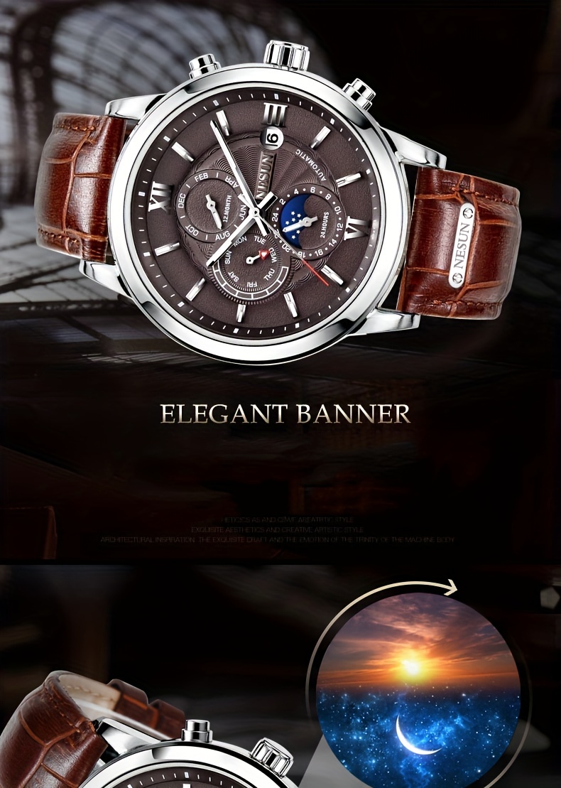 Nesun Multifunctional Mens Mechanical Watch Shop Temu Start