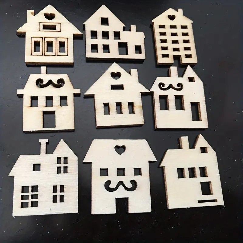 Diy Wooden House Shapes Perfect For Painting Decorating And - Temu