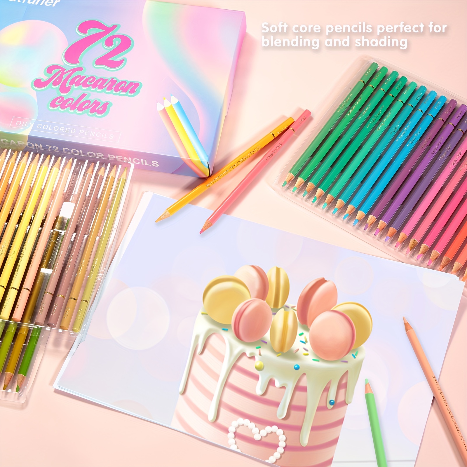 Gimue Macaron 72 Pastel Colored Pencils Set, Professional Soft  Core Coloring Pencils for Adult Coloring Books, Premium Art Drawing Pencils  for Shading Kids Sketching Drawing Beginners… : Arts, Crafts & Sewing