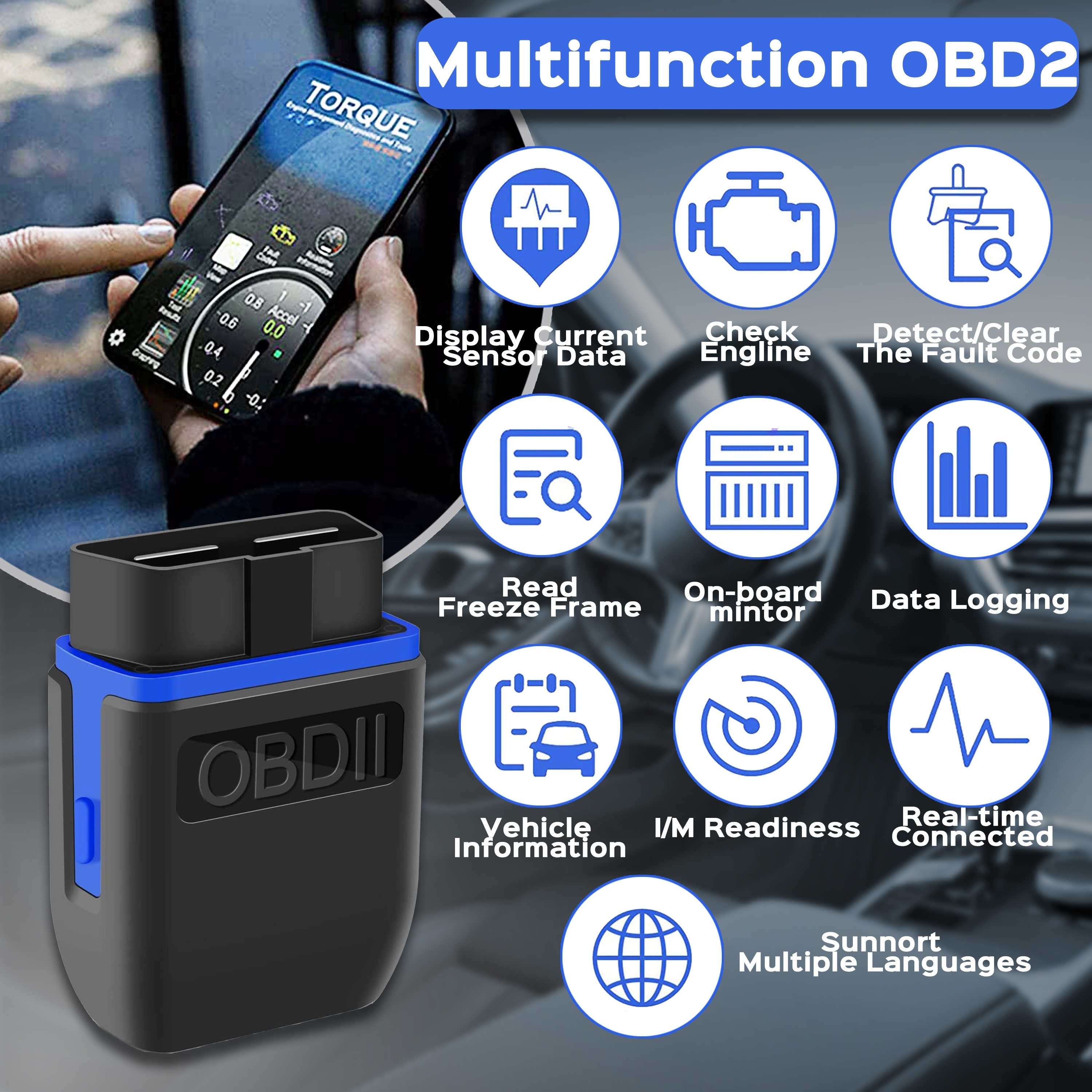 Obdii Scanner Wireless 4.0 car Code Reader Ios Android - Temu