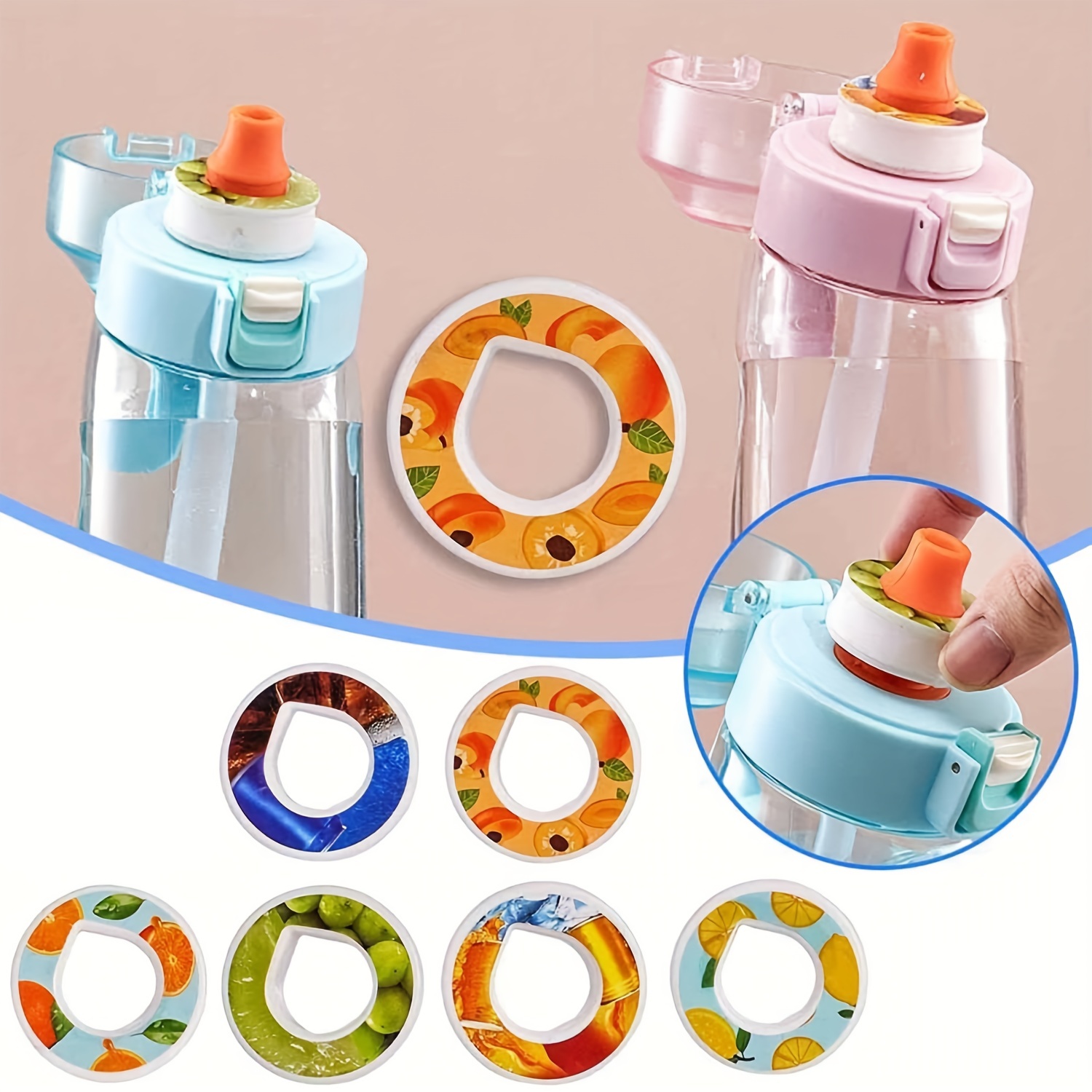 1pc Flavor Pods for Water Bottle, Fruit Fragrance Rings for Water Bottle  Flavor Pods Creative Water Cup Scented Pods for Outdoor Sports