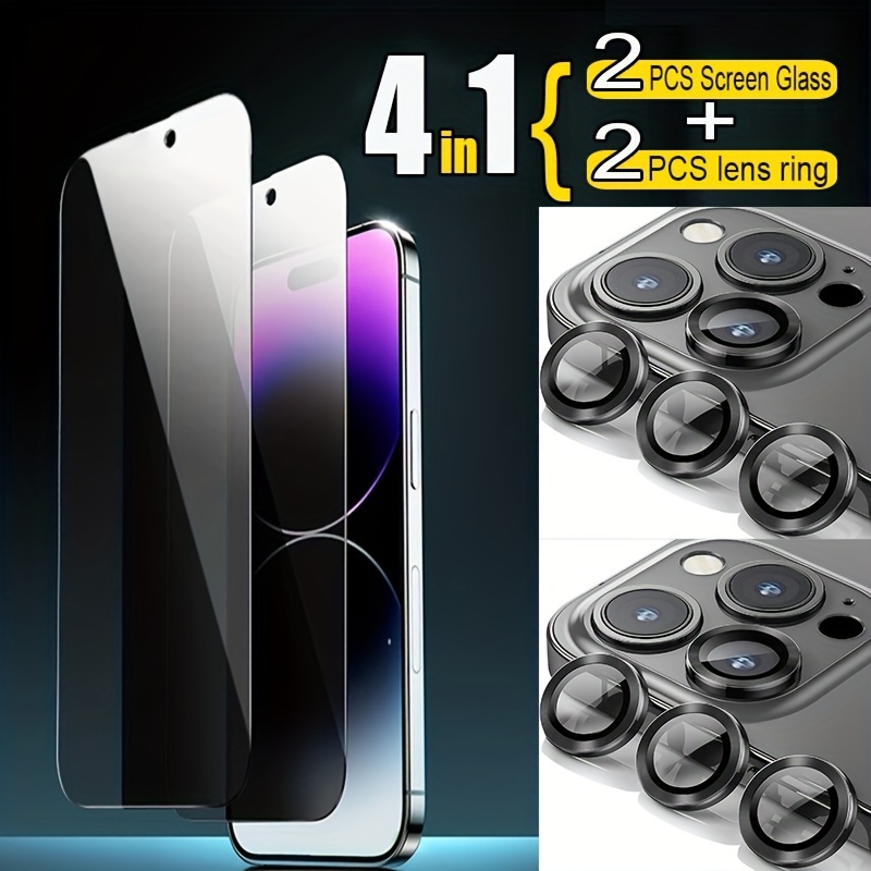 YIOU [4 pièces] Verre Trempé Anti Espion Pour iPhone 13 Pro Max (6