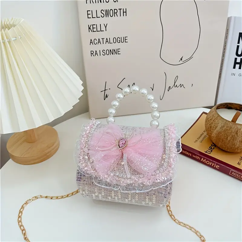 Mesh Bowknot Purse Handbags For Little Girls, Lightweight Mini Crossbody Bag,  Princess Messenger Bag Coin Purse - Temu