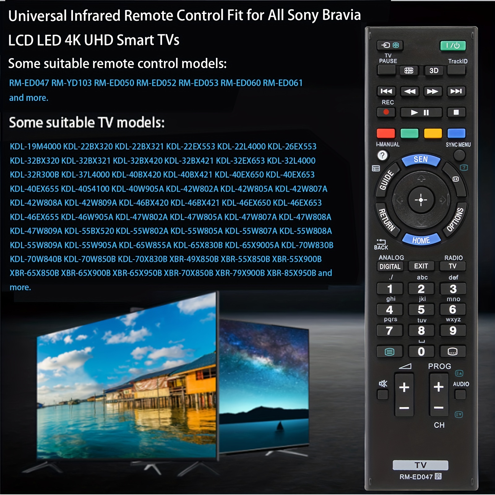 RM-YD093 Reemplazo Remoto Compatible Para Sony Plasma BRAVIA LCD LED HDTV  TV TV