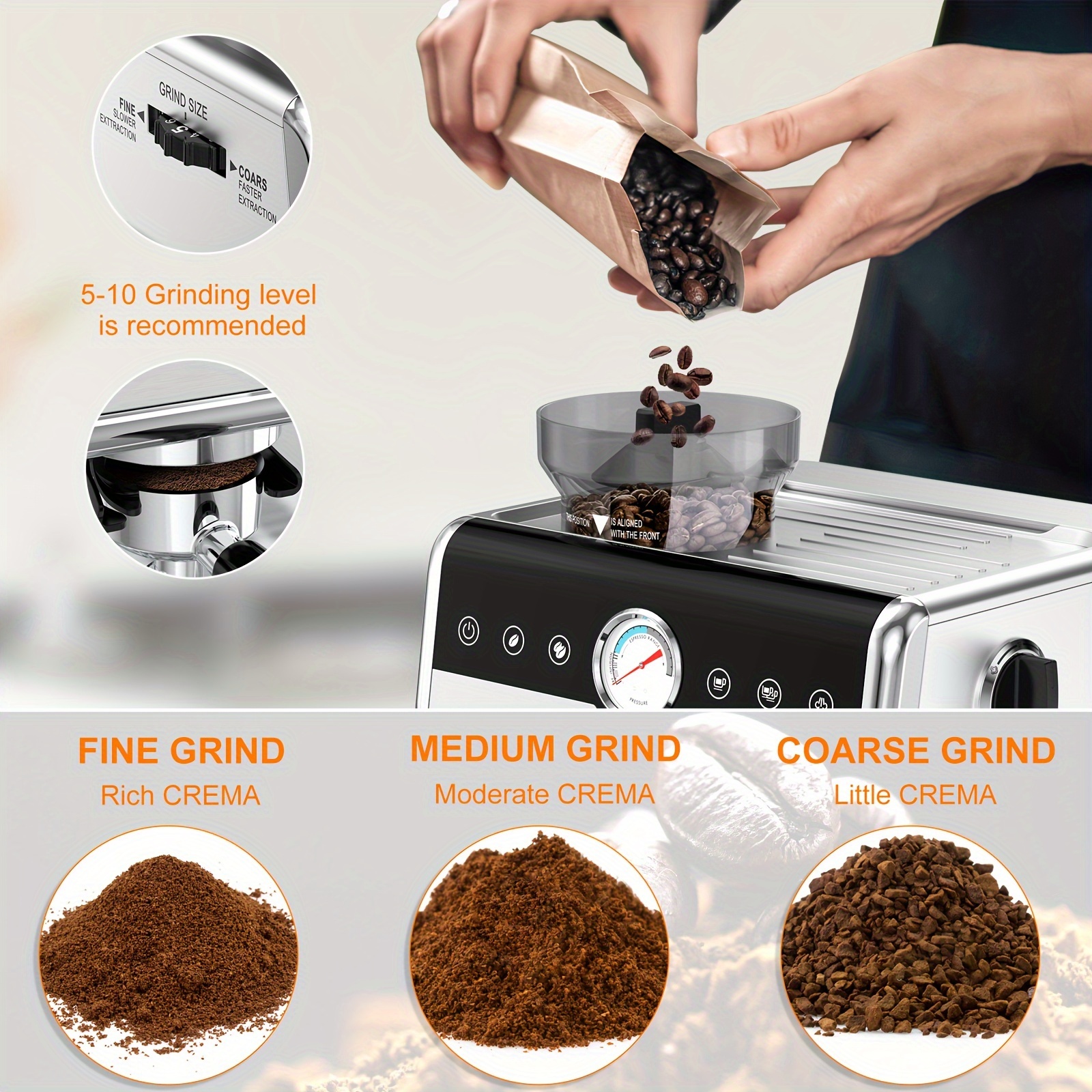 All-in-One Coffee & Espresso Maker, Cappuccino, Latte Machine +