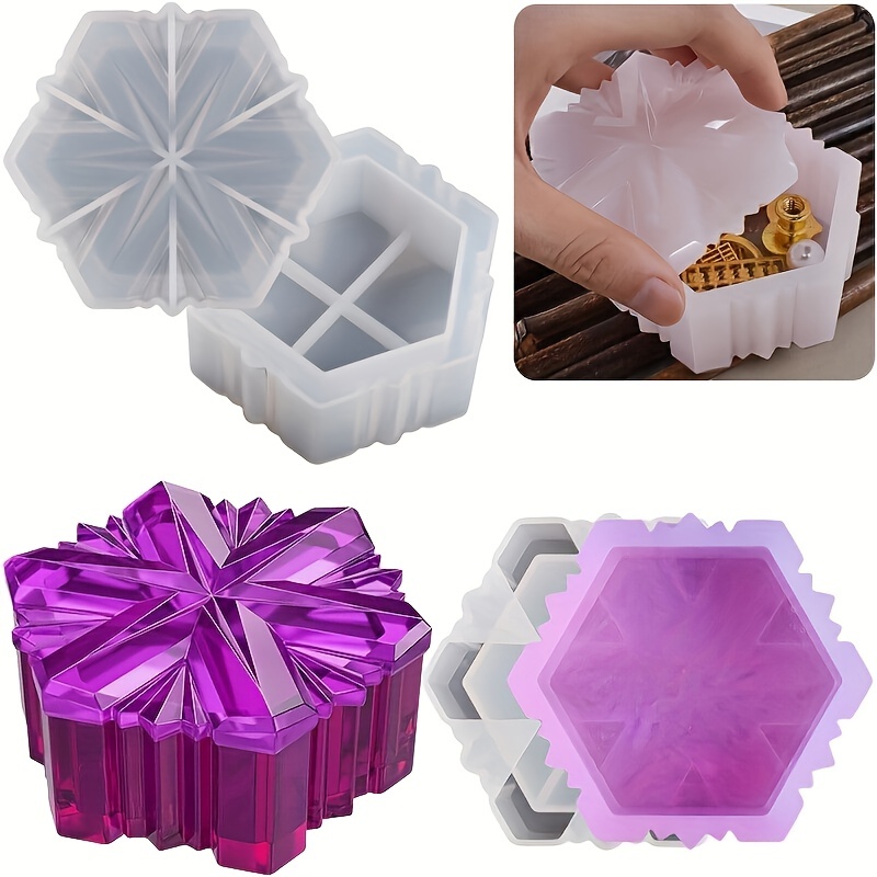 Diy Crystal Multi layer Storage Box Jenga Resin Mold With - Temu