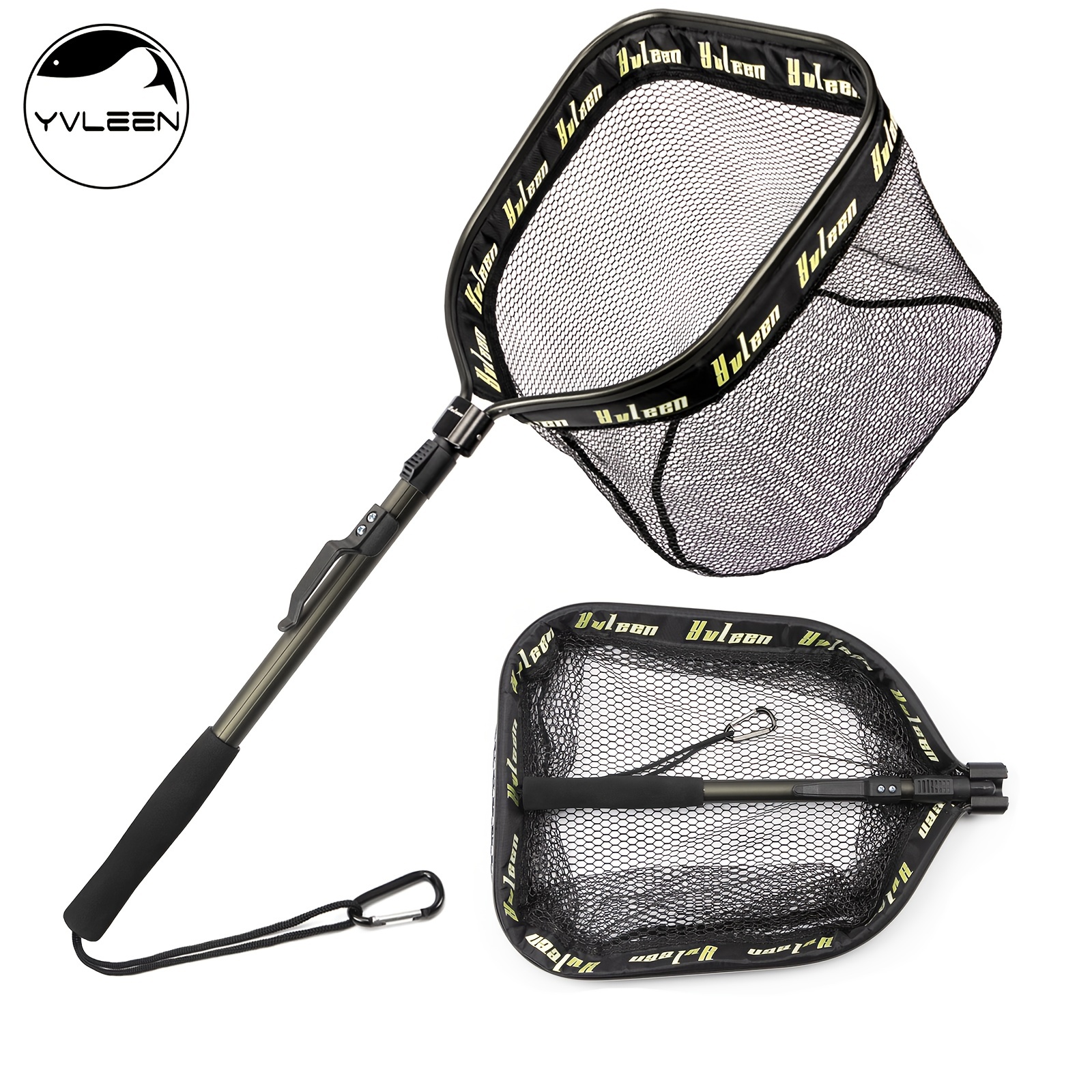 YVLEEN Rubber Coated Floating Fishing Net - Easy Fish Catch and Release for  Freshwater and Saltwater Fishing