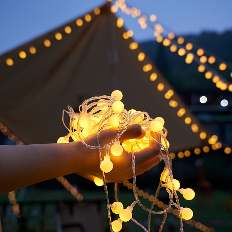 5M 10M Camping Tent Light Garland LED Ball String Lamp Bulb Fairy String  Decorative Light for