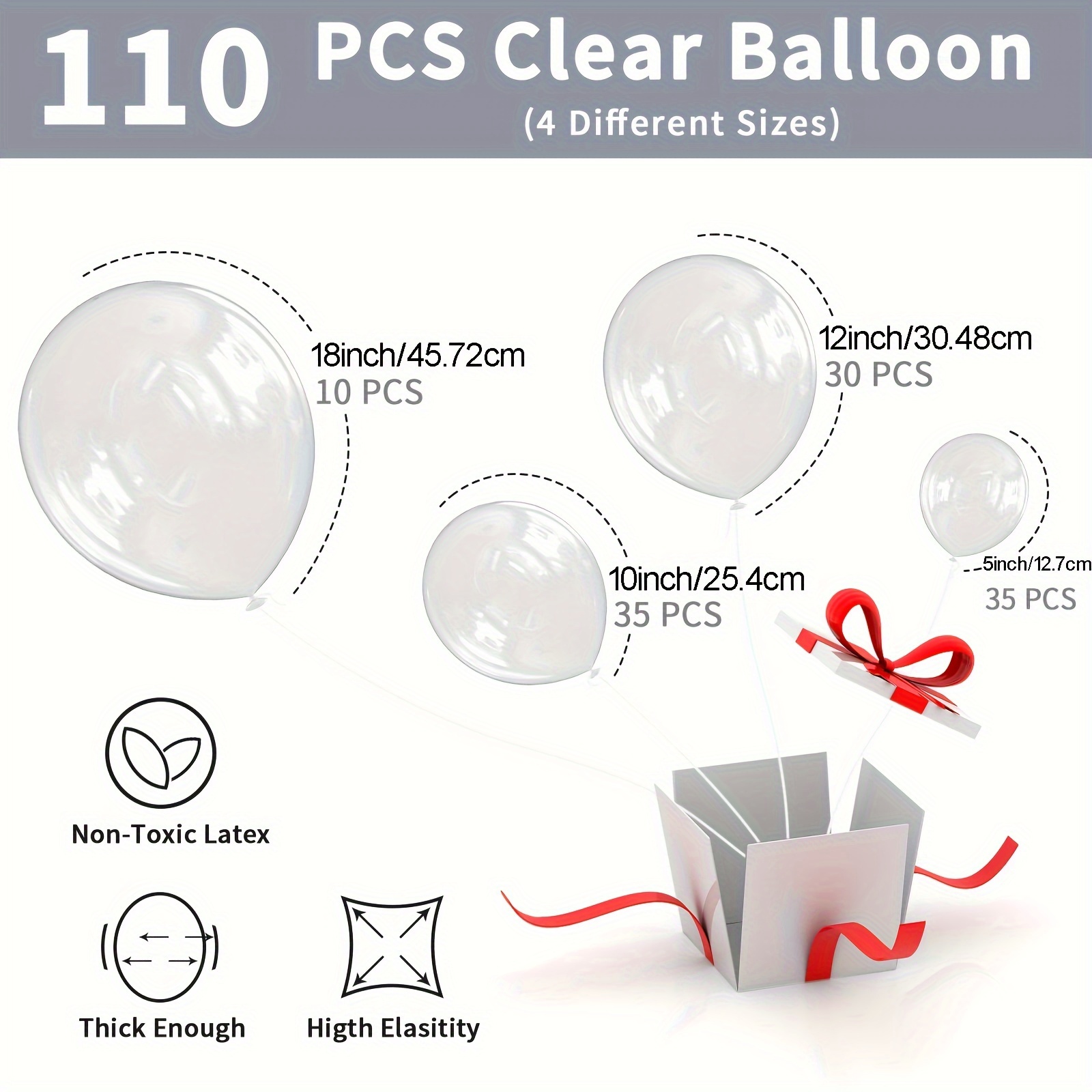 Ballons-Transparent-Lot De 10 – La Boite à Dragées