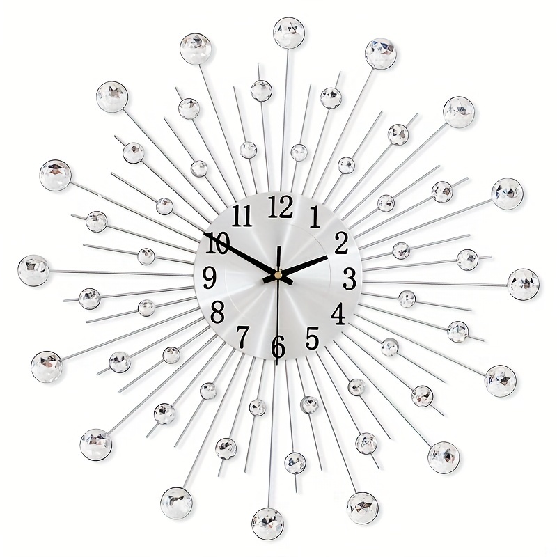 Decorative Wall Clock For Living Room Decor, Battery Operated Modern  Crystal Wall Clocks Decorations For Home Kitchen Dining Room Indoor Silvery  Wall Clock For Fireplace - Temu