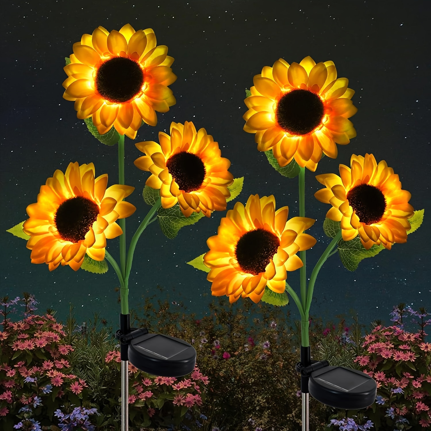 1 Stück, Realistisches Solar-sonnenblumen-licht Für Den Außenbereich, Solar- gartenpfahl-lichter, Rasen-spike-lichter Für Den Außenbereich, Wasserdichte  Led-landschaftslichter In Sonnenblumenform Für Hof, Terrasse, Garten,  Rasen, Veranda, Gehweg