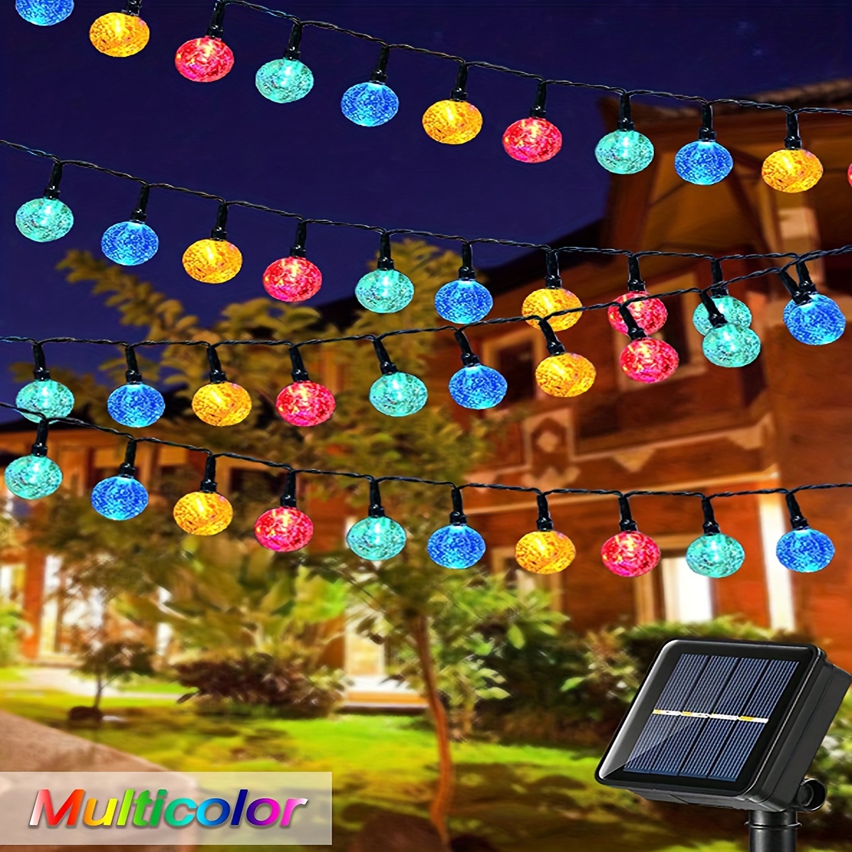 Guirlande solaire Lampions Multicolore - décoration solaire guirlande
