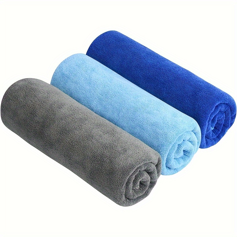 

3pcs Solid Color Microfiber Gym Towels, Fast Drying & Absorbent Sports Towels, For Workout, Fitness, Yoga And More