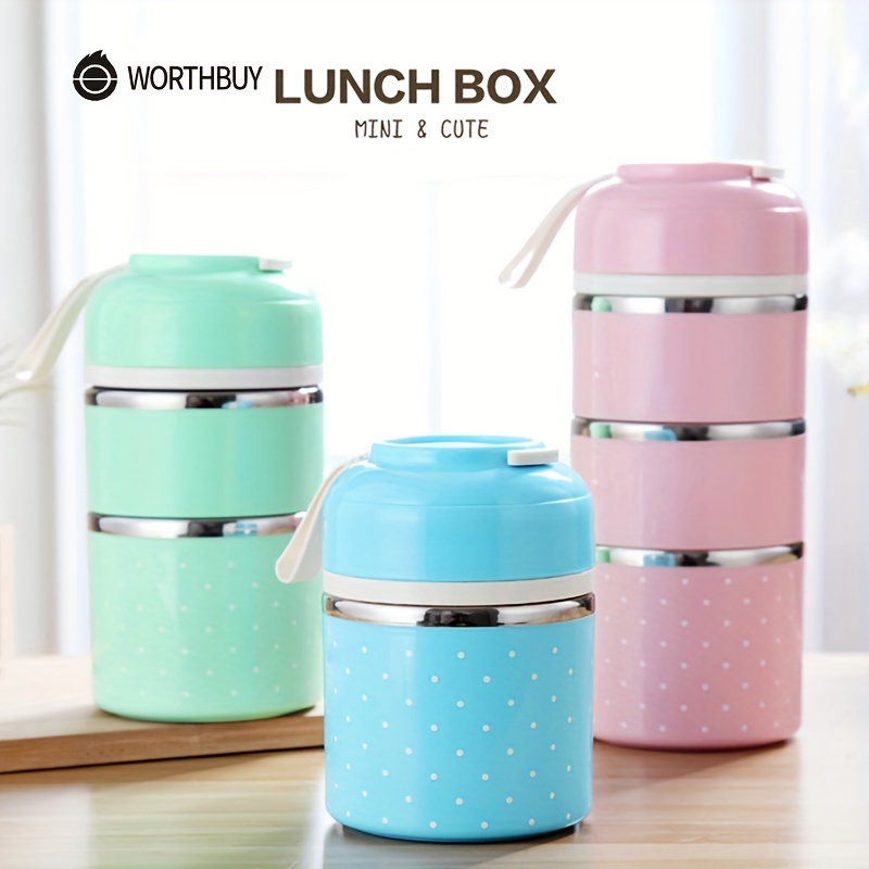 WORTHBUY Thermal Bento Lunch Box Portable Insulated Lunch
