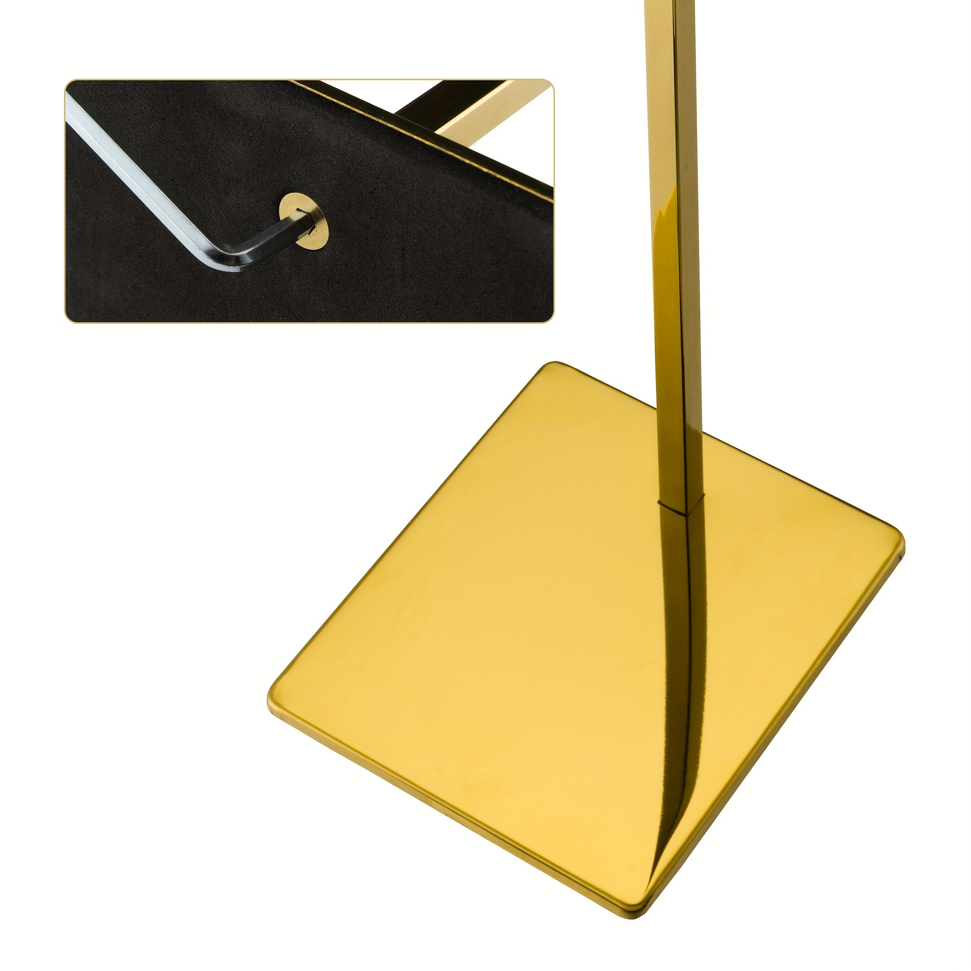 1pc Tabletop Polished Gold Purse Display Stand Single Hanging Hook Bag Display Counter