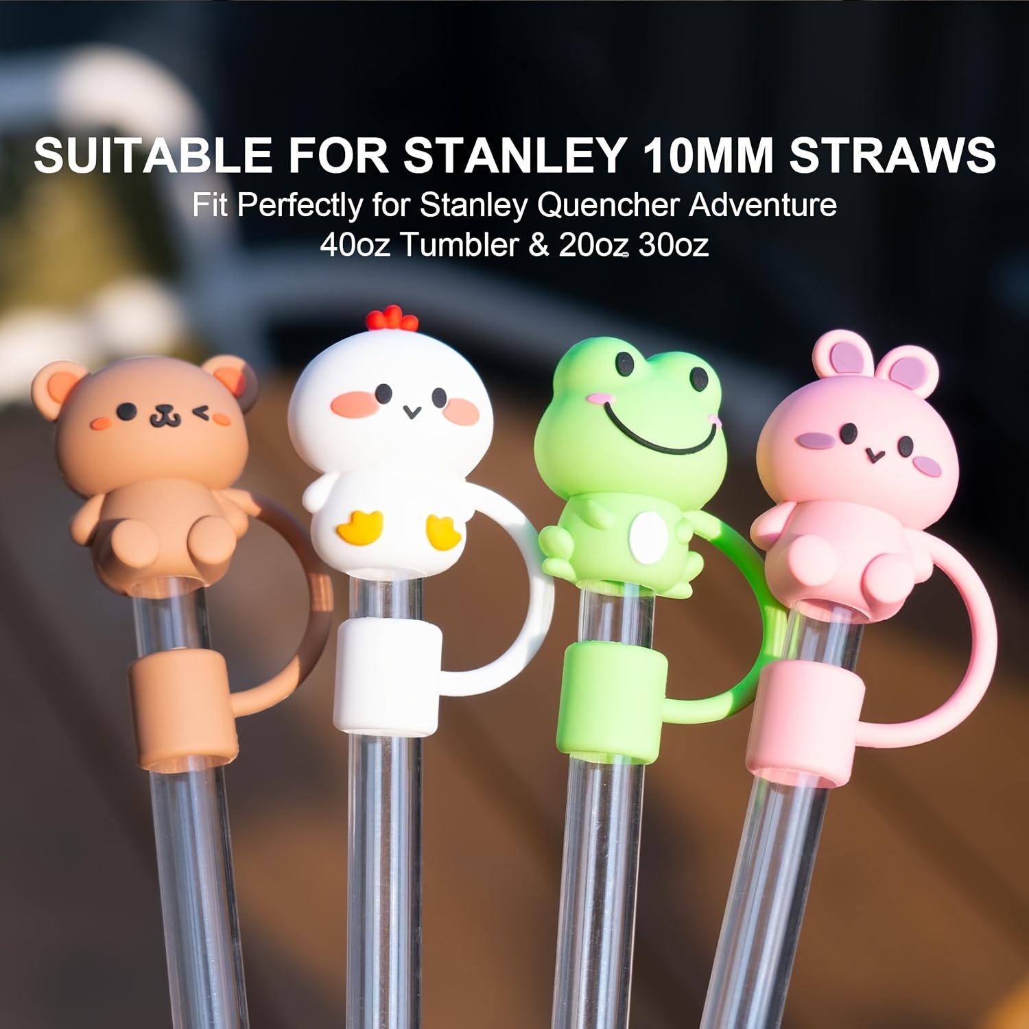 Straw Cover Cap for Stanley Cup | 6Pcs Silicone Straw Topper Compatible  with Stanley 40 Oz Tumbler with Handle | Reusable Straw Covers for 10mm  Straws