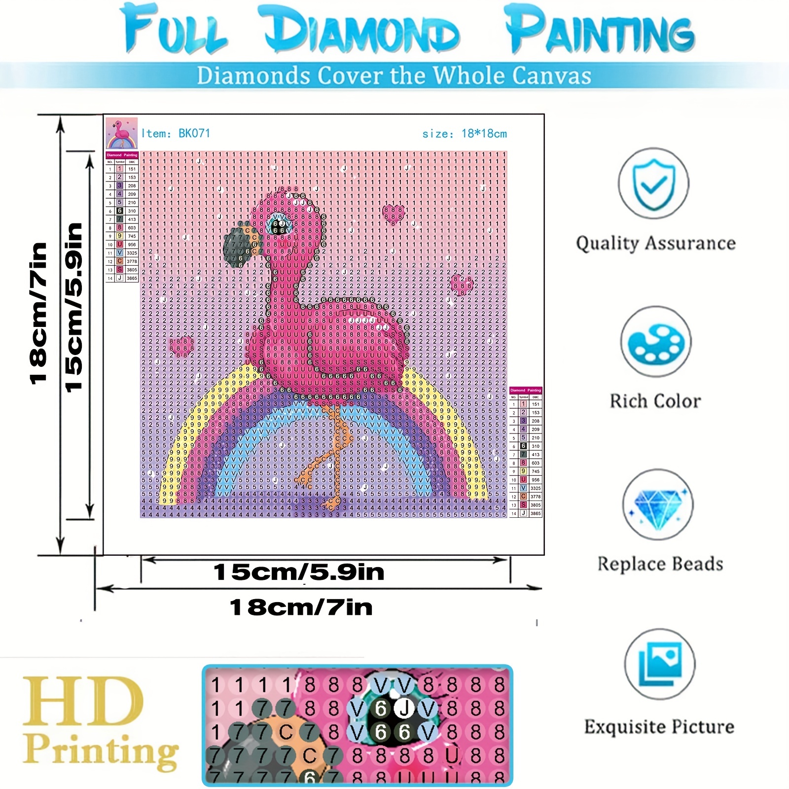 5D Diamond Painting Kits With White Frame Cartoon Flamingo Diamond Art  Shark Small Kits Mosaic Diamond Dots Gem Art Crafts For Home Table Wall  Decorat