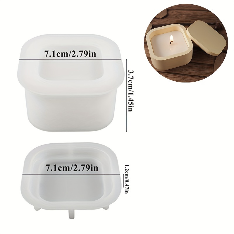 Candle Jar Silicone Mold Gypsum Candle Jar With Lid Resin Mold, Candle Cup Silicone Concrete Molds