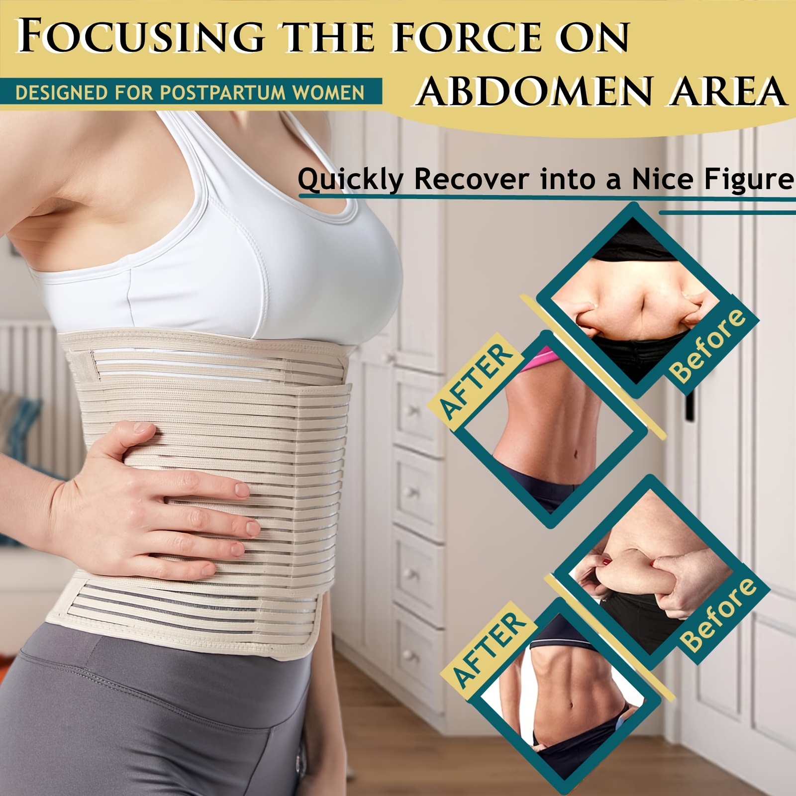 Get Back In Shape Quickly With Our Postpartum Belly Band For C-Section  Recovery Compression Wrap Back Support Belt, Get Back In Shape Plan