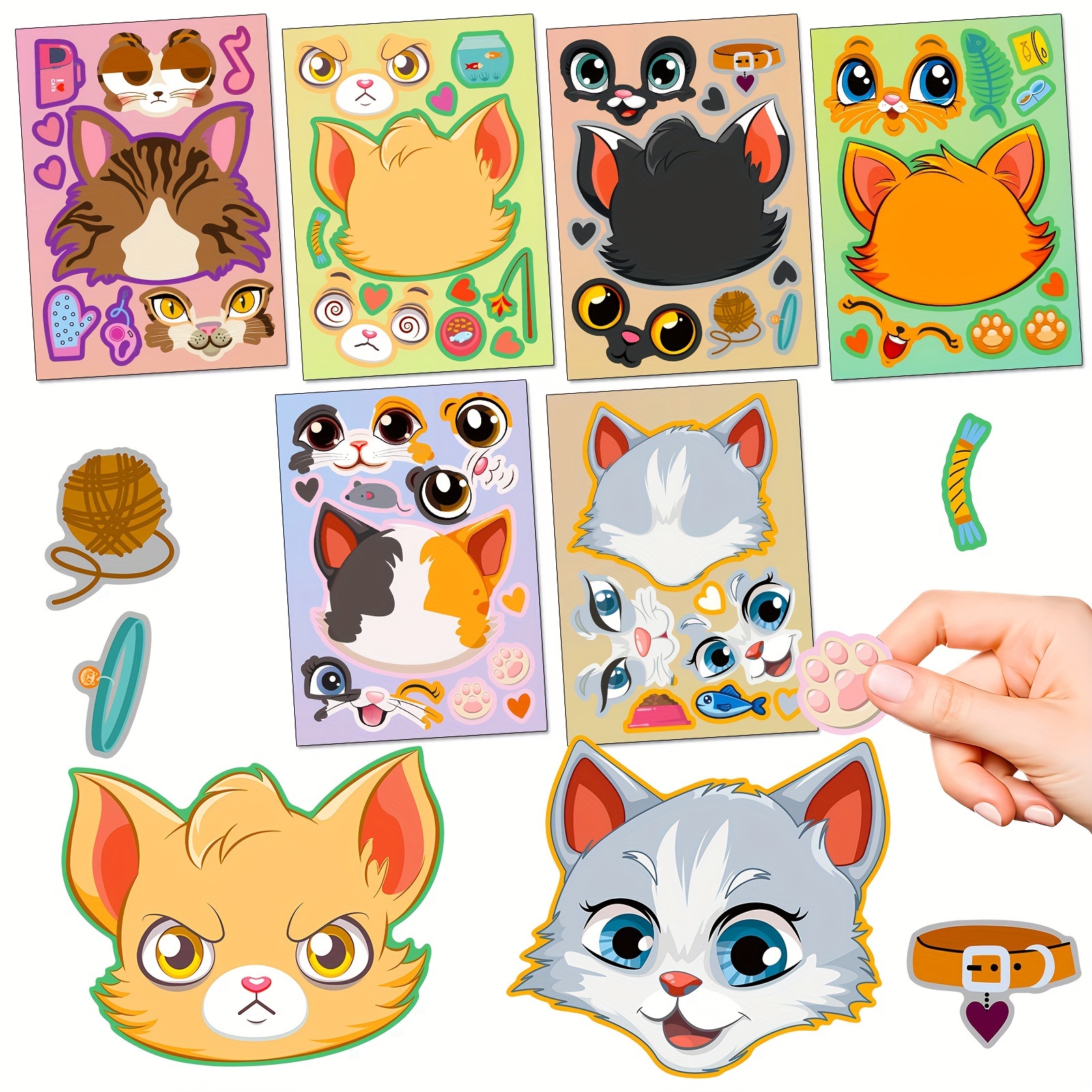 Gabby Dollhouse Cats Cartoon Tattoo Stickers Anime Stickers Toys Kawaii  Gabby Doll House Cats Stickers Kids Christmas Gift Toys