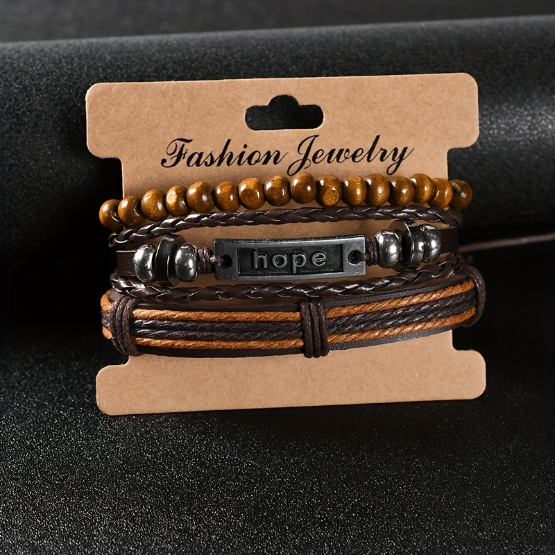 3pcs Braided Cowhide Set Bracelet DIY Kit