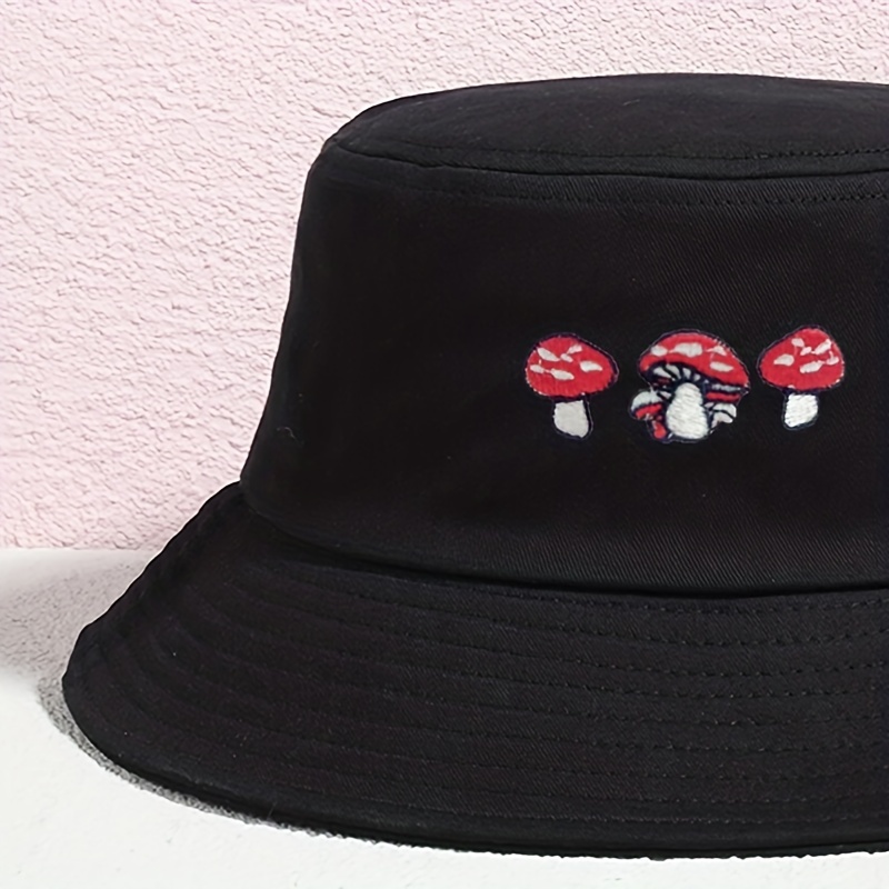 Embroidered Mushroom Bucket Hat Cute Cartoon Hat Women New - Temu Canada