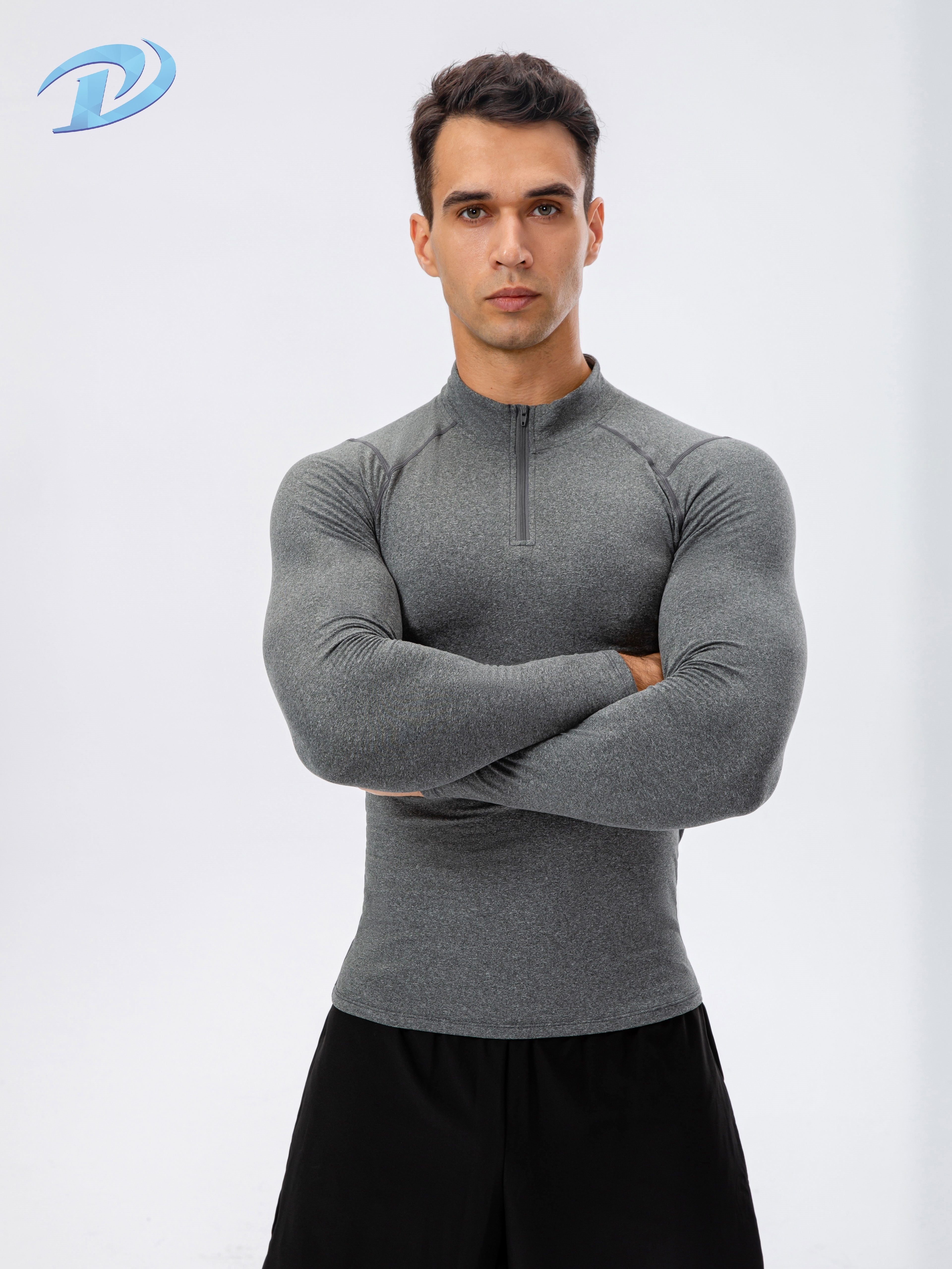 Men's Sports Running Fitness Tight Cross Sweat Suit Long-Sleeved Shapewear  (Color : Silver, Size : XXL) : : Sports & Outdoors