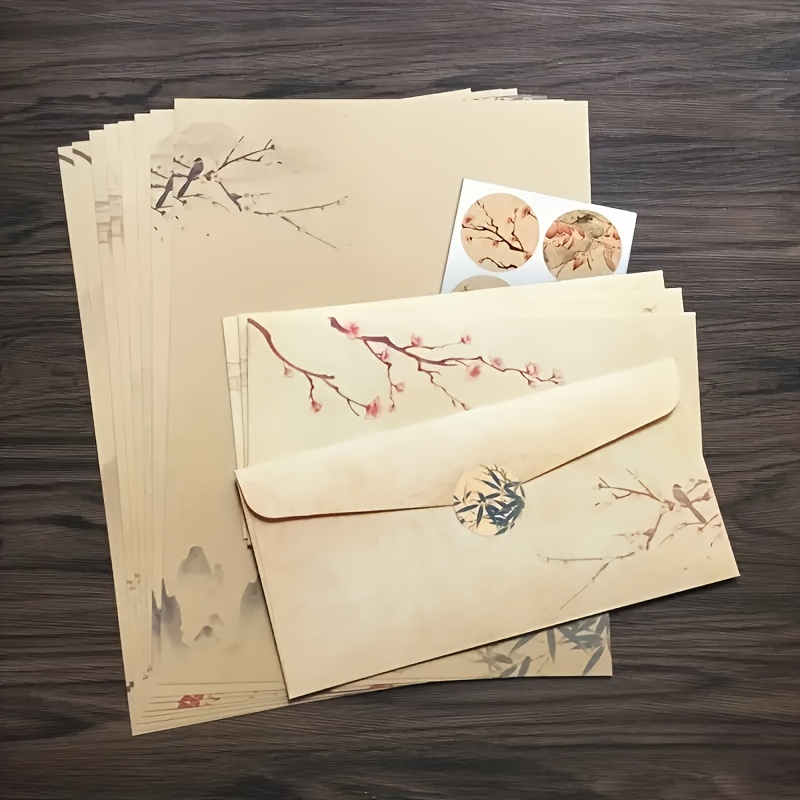 Vintage Stationery Set, Ink Painting Classic Vintage Antique Design  Suitable For Women, Girls And Men, Boys Cute Stationery Paper - Temu Italy