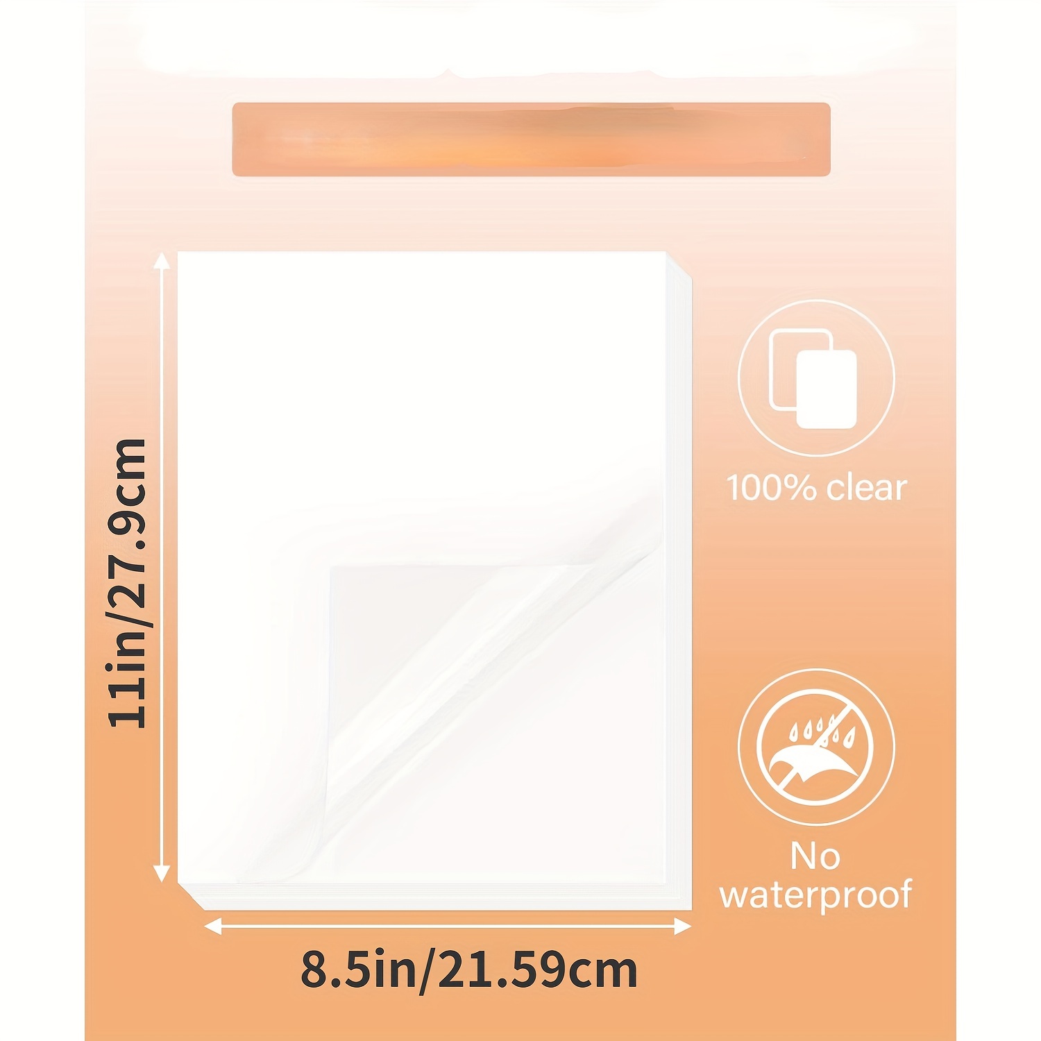 Glossy Printable Vinyl Sticker Paper 100 Sheets Waterproof - 8.5X