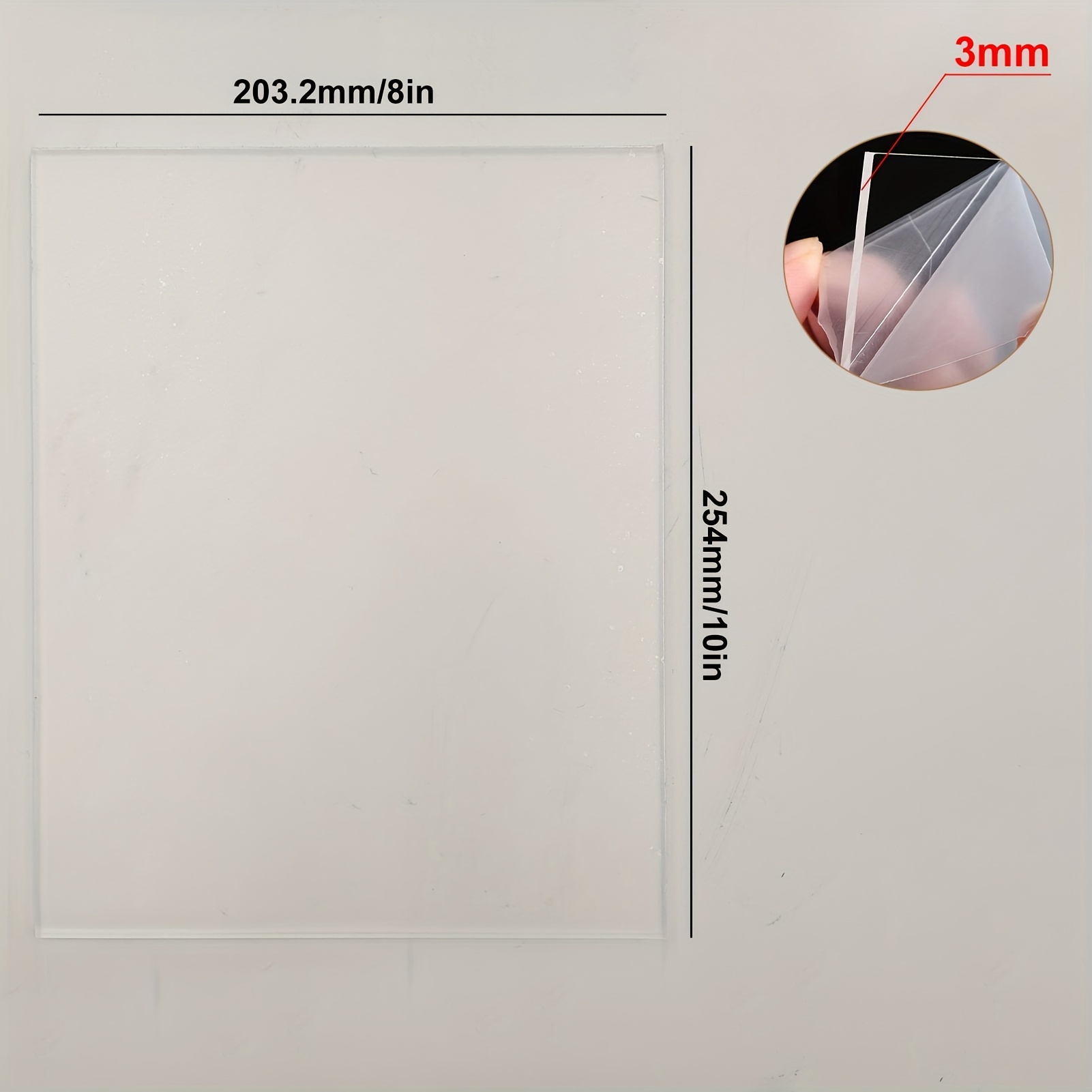 Paquete de 2 láminas acrílicas transparentes de 8 x 12 pulgadas, plexiglás  fundido, tablero de acrílico grande de 0.118 in de grosor con papel