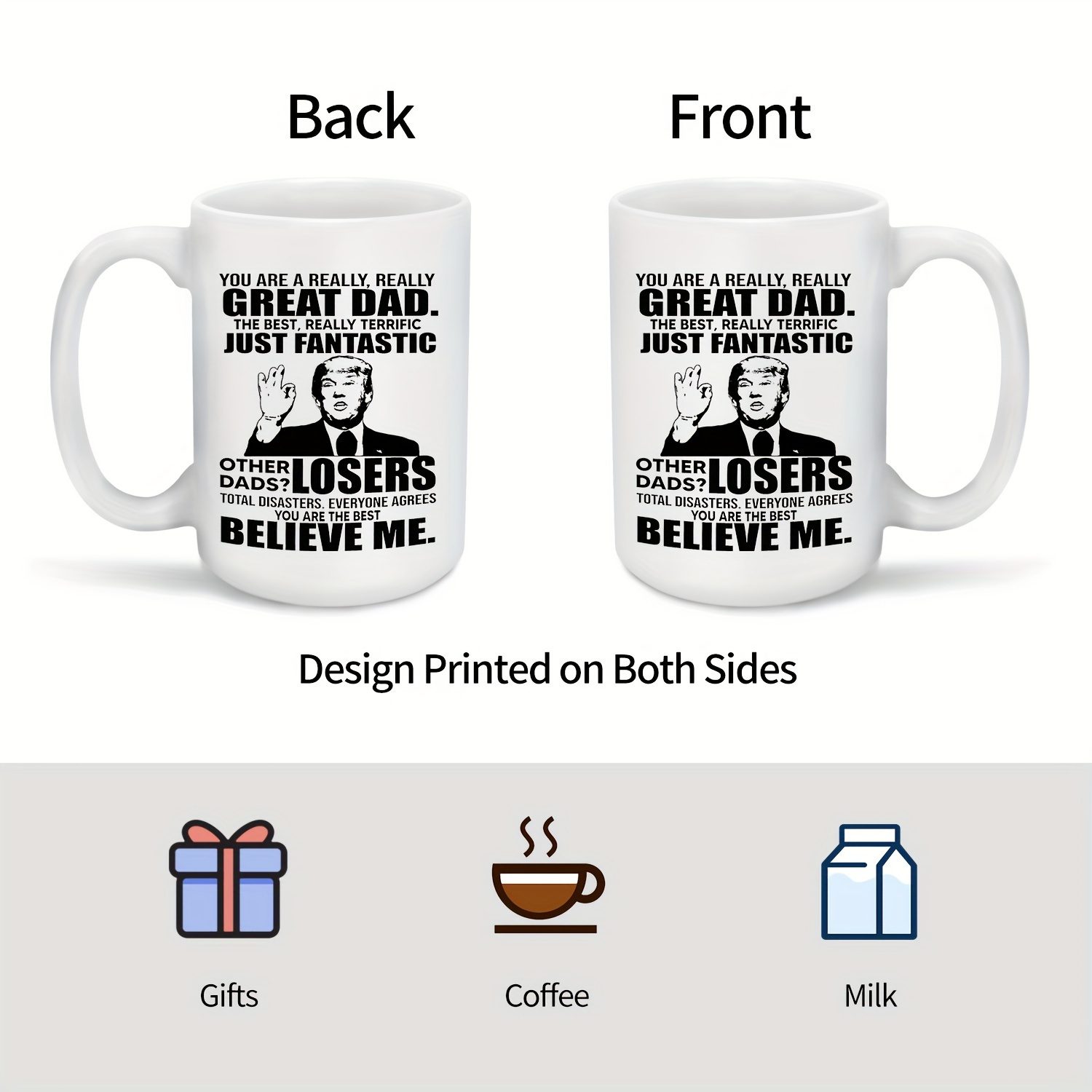 Your A Great Papa Donald Trump Front & Back Coffee Mug