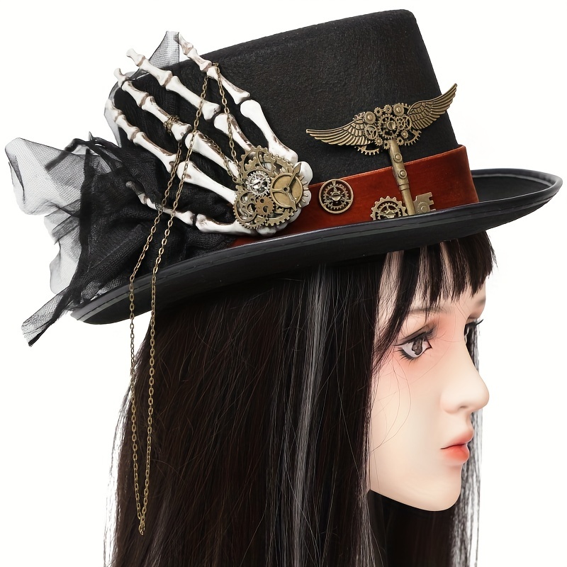 Sombrero de copa Steampunk negro con gafas Gafas Steampunk, Sombrero con  velo, Engranajes Steampunk, Accesorios Steampunk, Traje de Halloween  Steampunk -  México