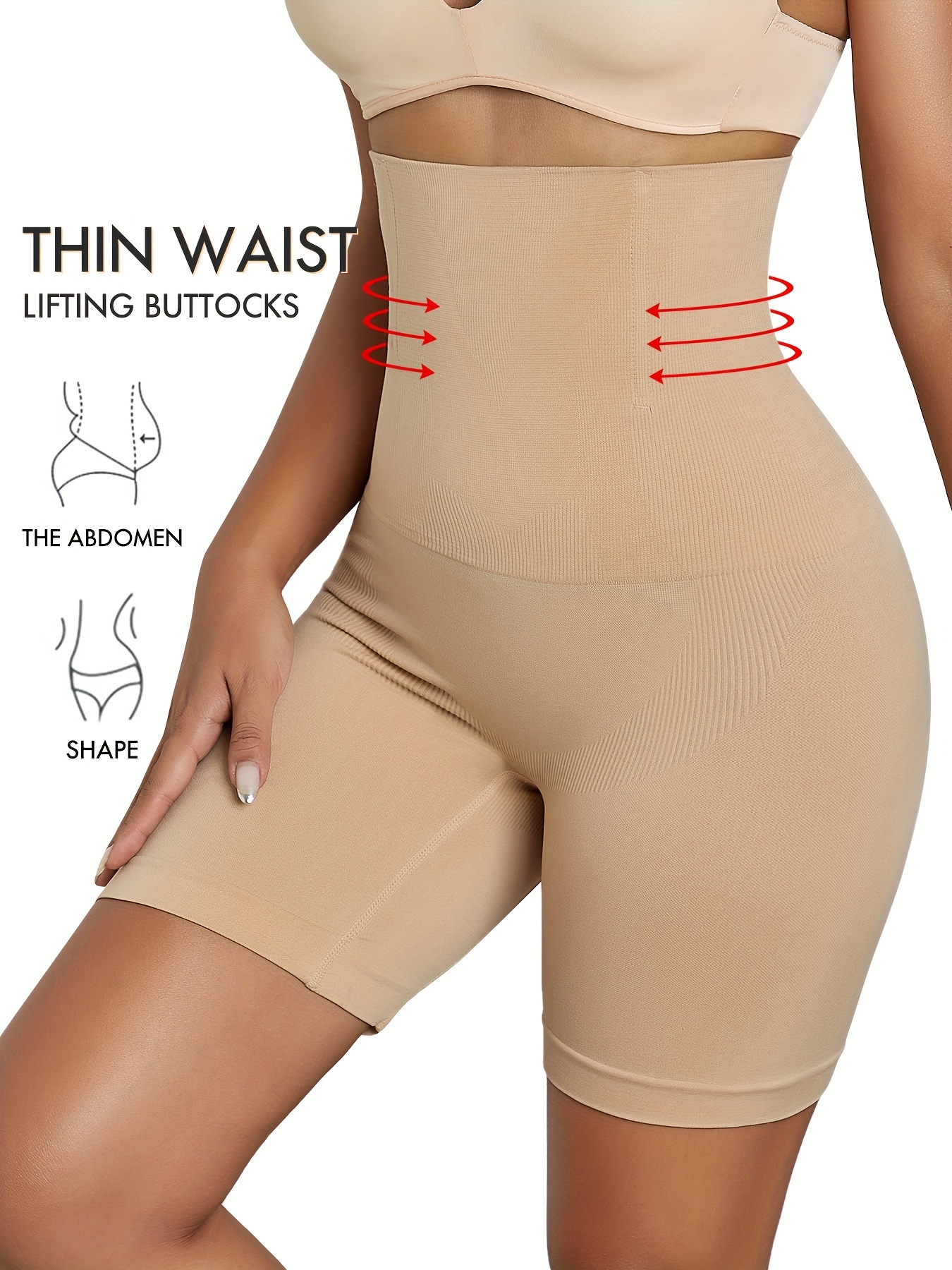 High Waist Shapewear Shorts Smoothing Seamless Tummy Thigh - Temu Canada