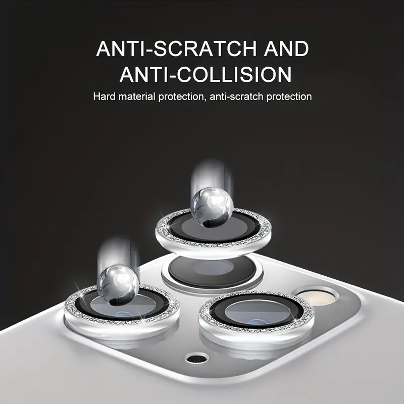 Protector Pantalla Templado para Lente de Camara Metal Ring iPhone 12 13 14  Pro