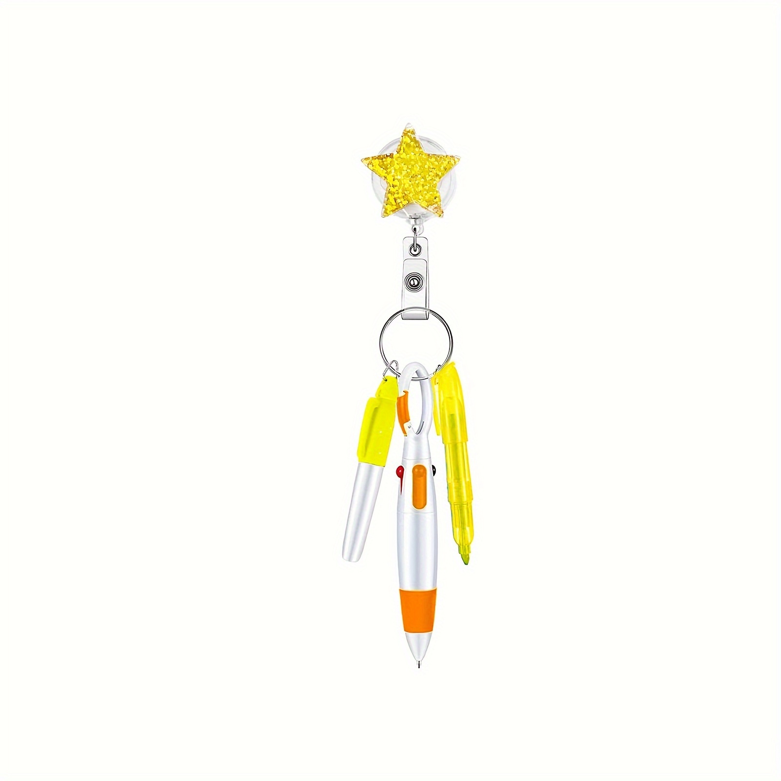 Star Glitter Nurse Badge Reel Pen Kit Mini Highlighter Permanent Marker  Ballpoint Pen Retractable Keychain Nurse Badge Holder Accessories Star  Shape - Office & School Supplies - Temu United Kingdom