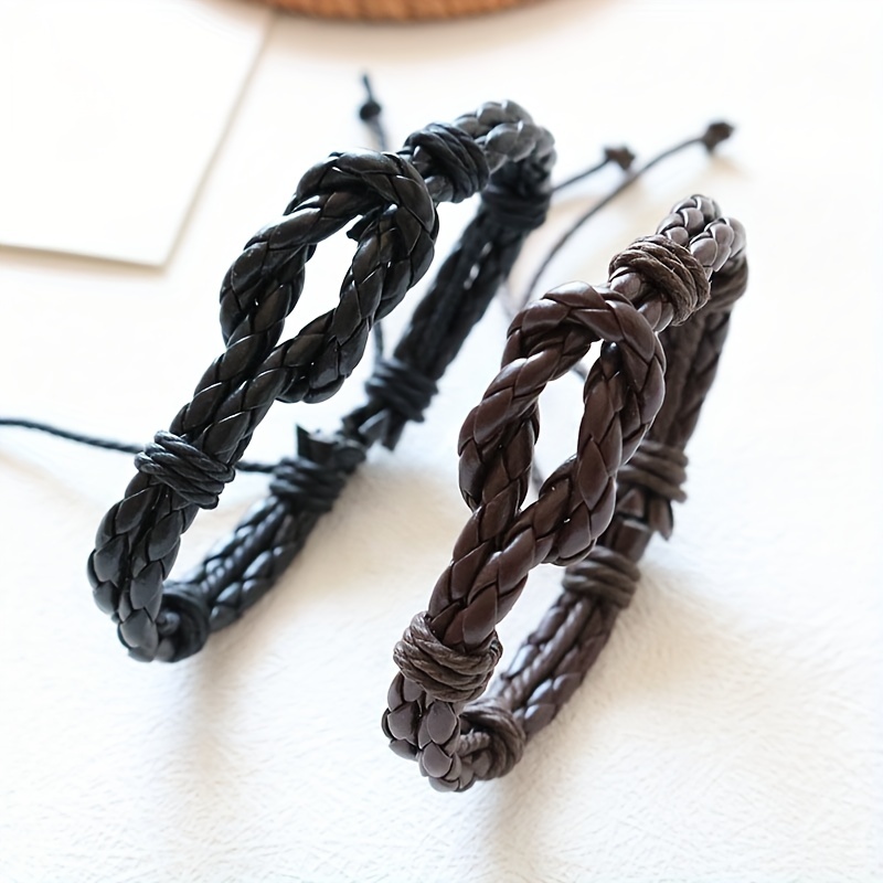 Adjustable PU Leather Bracelet Student Hand Rope