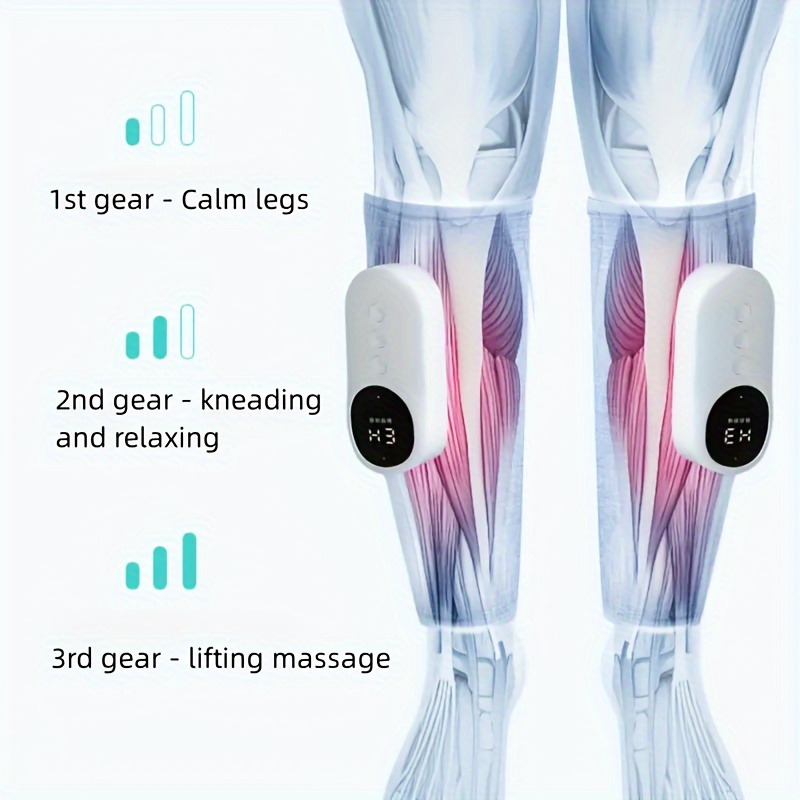 TOLOCO Masajeador de piernas, masajeador de piernas con compresión de aire  para circulación, relajación y alivio del dolor con 6 modos, 3 vibraciones