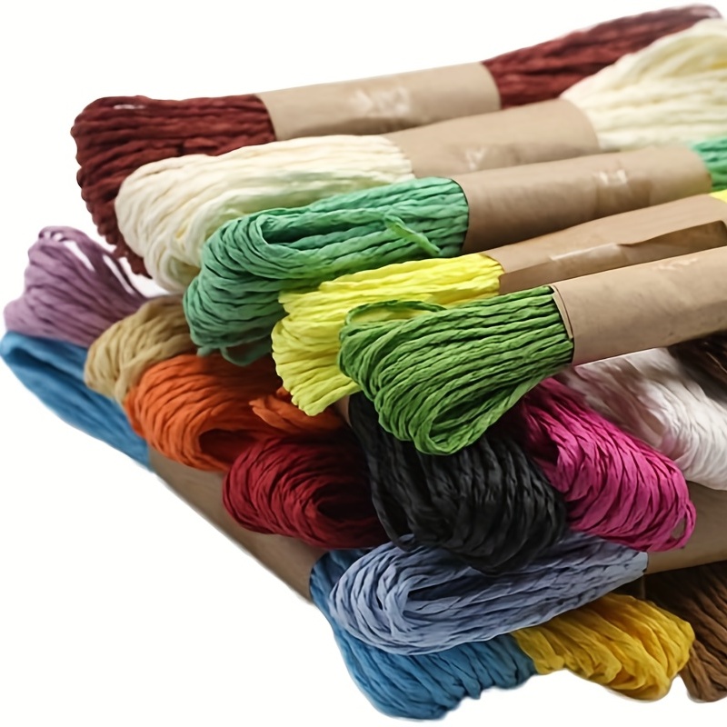 Colored Paper Raffia Ribbon, Twine Cord String for Gift Wrapping