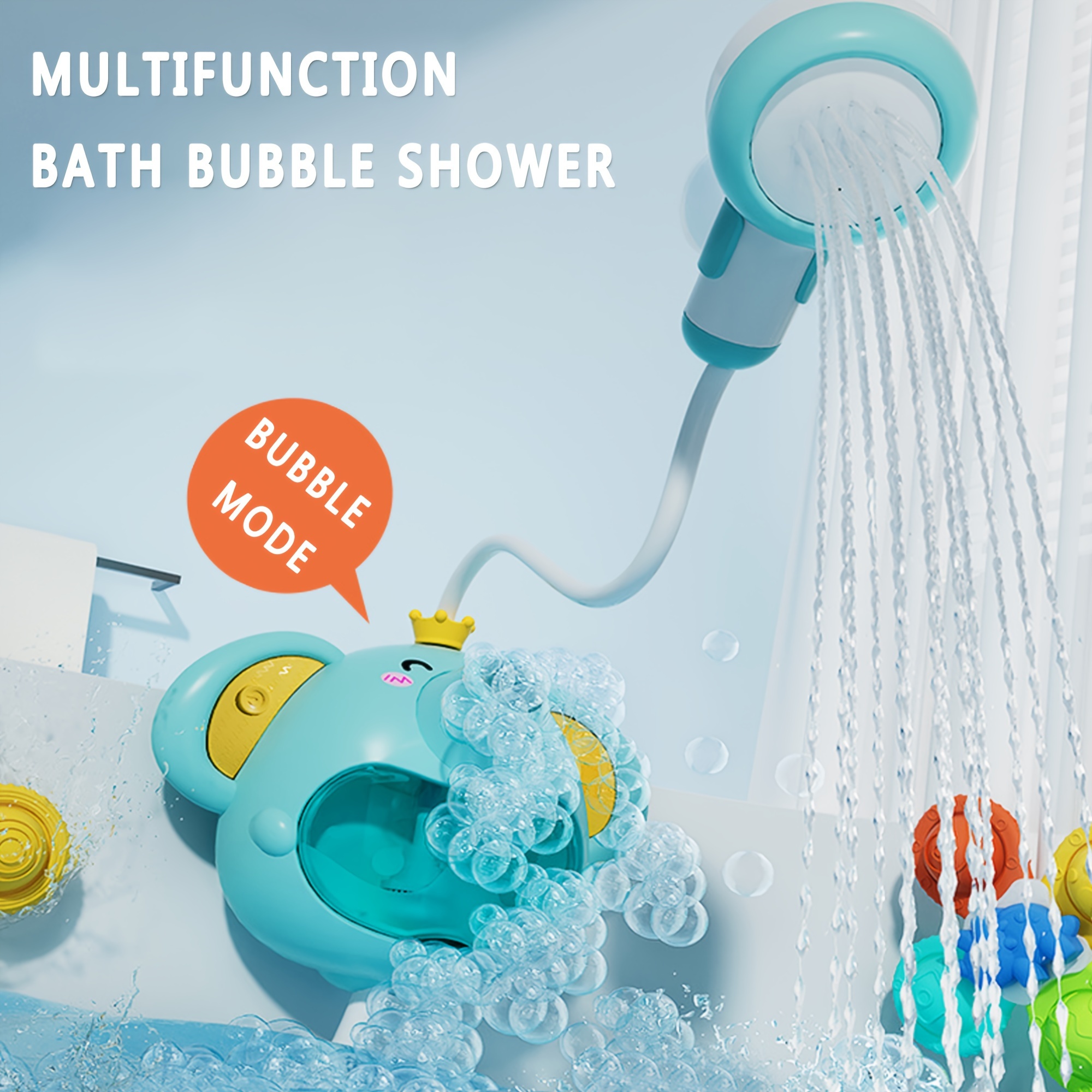 Divertidos juguetes acuáticos con diseño de pato amarillo para niños:  ¡regadera y pulverizador para ducha de baño para bebés!