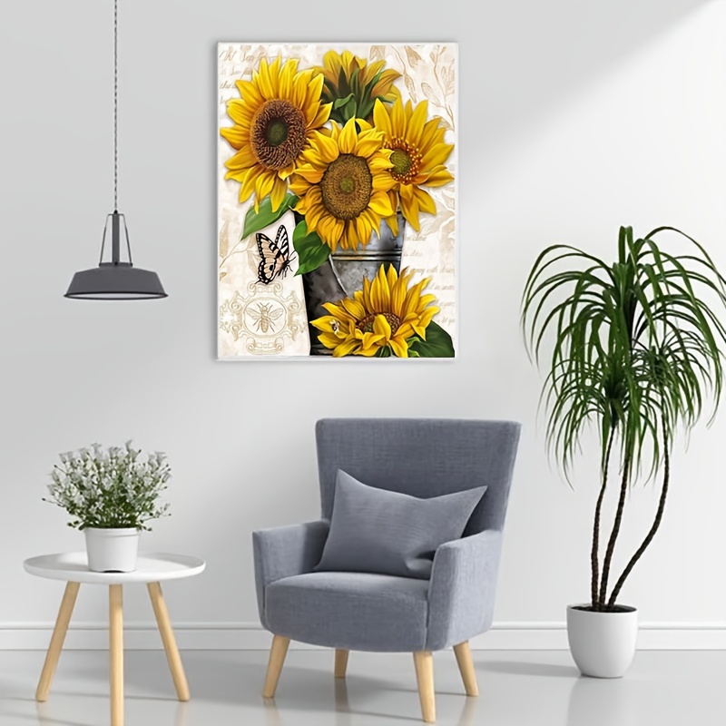 Diy 5d Diamond Paintings Flowers Sunflower Diamond Art Mosaic