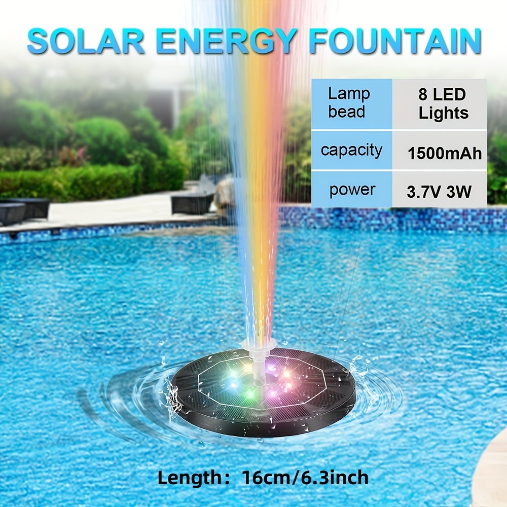 Kit de fontaine à énergie solaire 5W, pompe à eau, avec panneau et