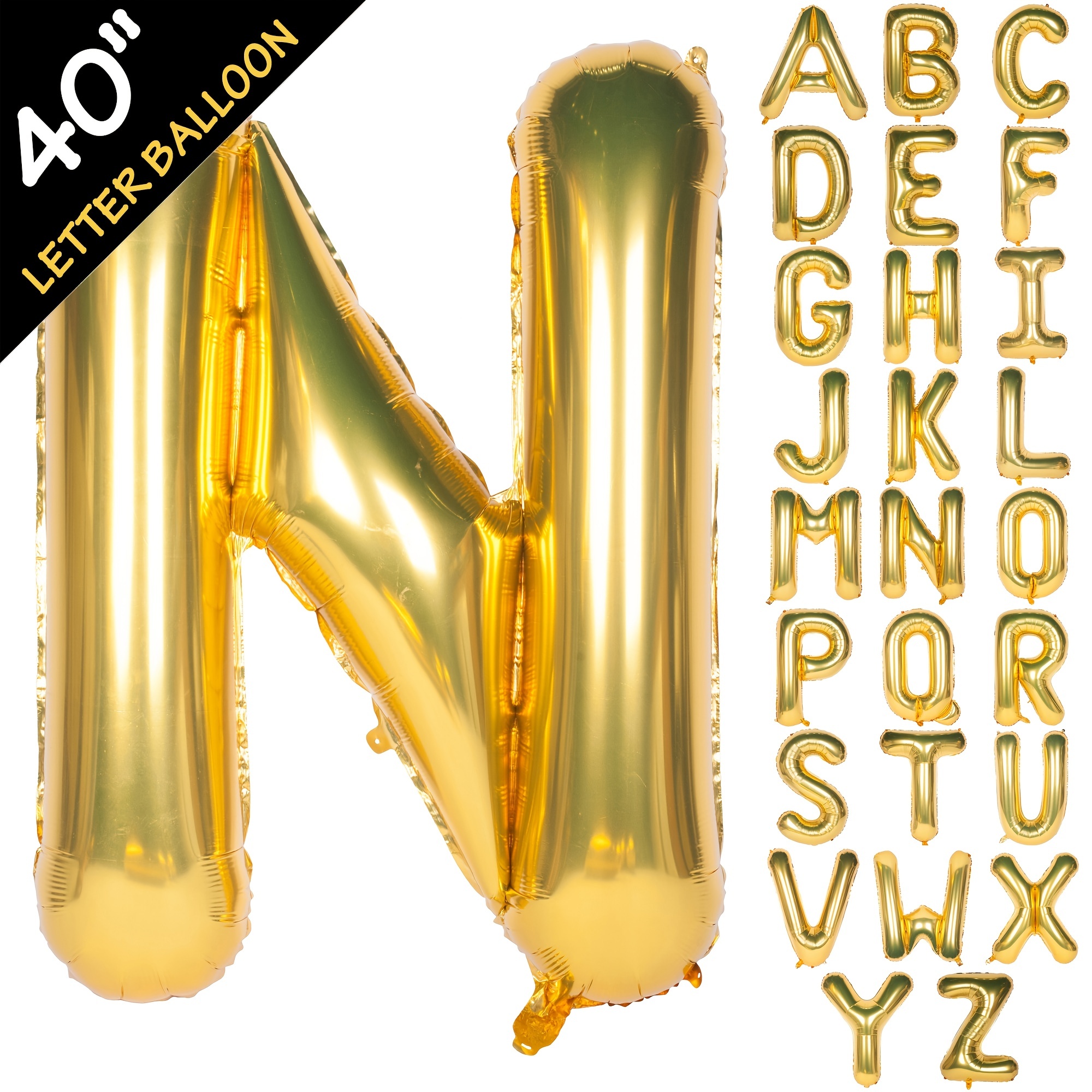 Letter Balloons Yellow Number 5 - 40 inch Alphabet Number Balloon Foil  Mylar Par