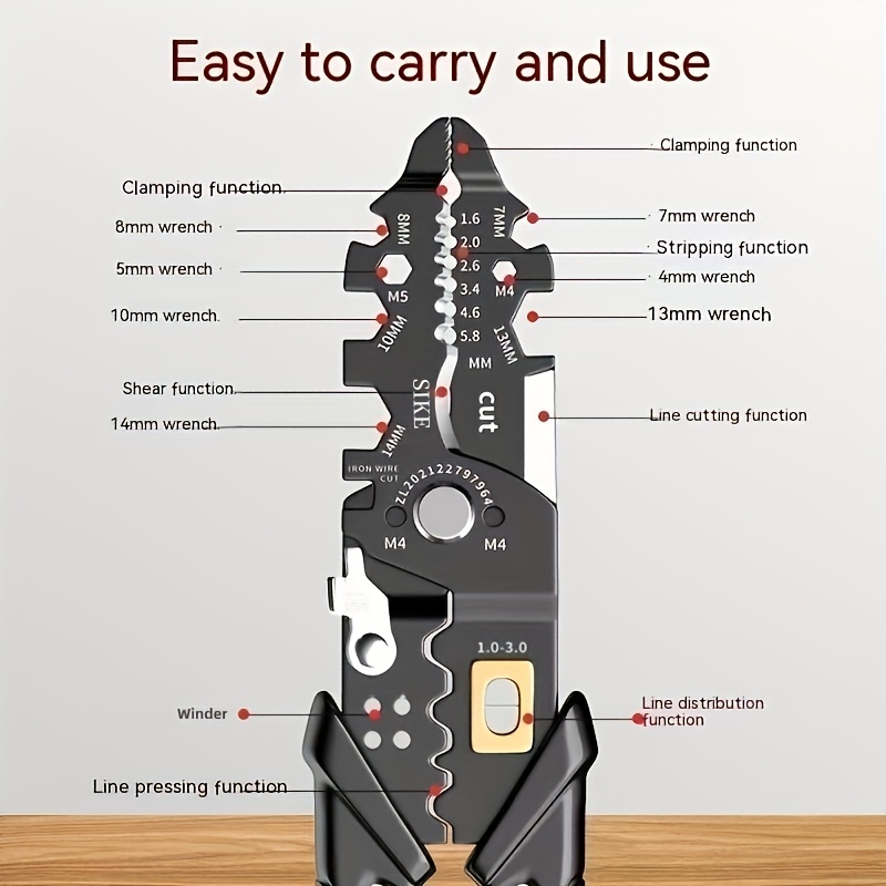 multifunctional 9 inch 22 86cm wire cutting pliers clamping wire striping tool for household fixing repairing details 8