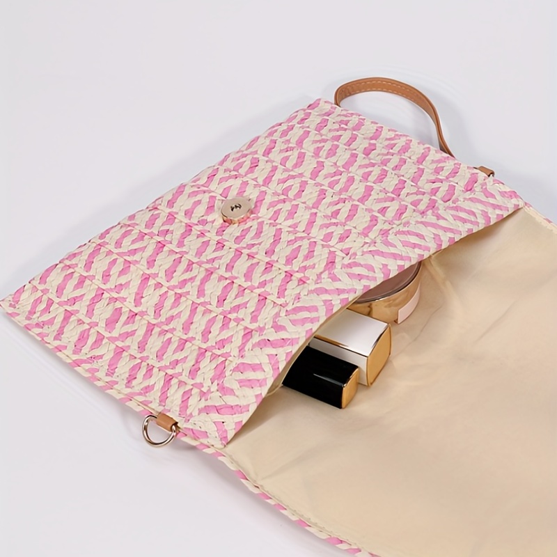 Straw Woven Crossbody Bag Colorful Tassel Shoulder Bag Womens
