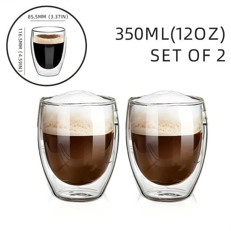 Double Glass Insulated Coffee Mug With Handle, Clear Borosilicate Glass  Coffee Mug For Cappuccino, Coffee, Tea, Juice. Perfect For Thanksgiving,  Christmas, Birthday Parties, Family Dinners. For Hotels,restaurant&kebab  Restaurant - Temu