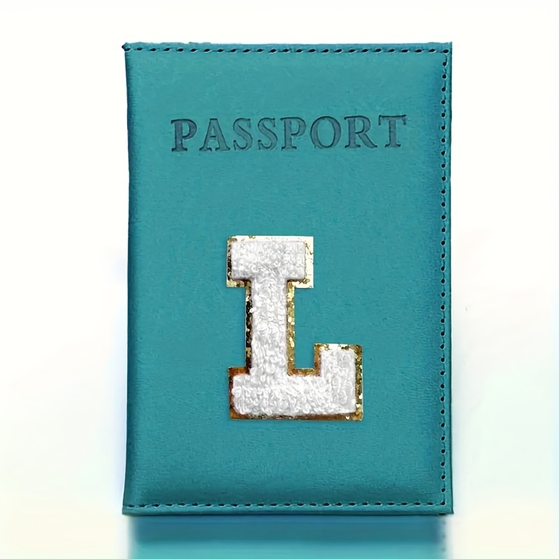 New Style Plush Letter Marble Passport Holder Teen Leather