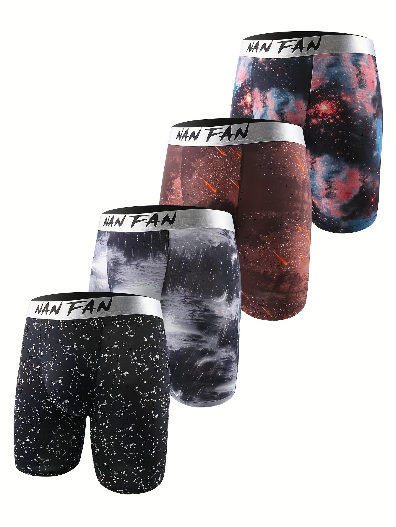 Cartoon Athlete Print Boys' Boxer Briefs Set Boys Half Open - Temu