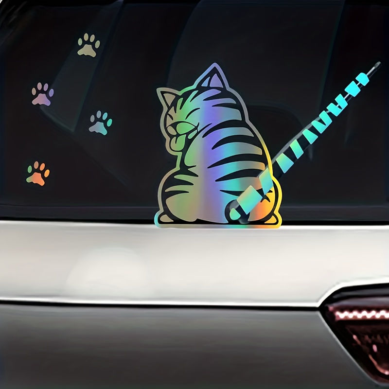 Auto Scheibenwischer Aufkleber, 3d Kreative Katze Wagging Tail Form Auto Aufkleber  Scheibenwischer Cartoon Aufkleber Auto Dekoration Aufkleber - .de