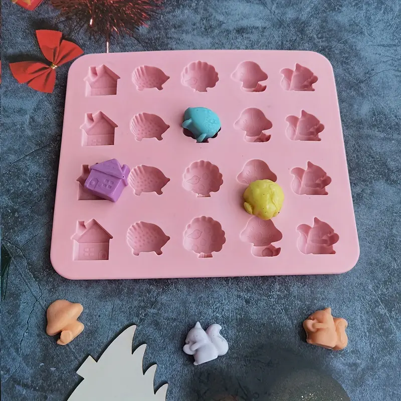 Cartoon Silicone Molds, Mini Small Animal Mushroom Squirrel Reusable Resin  Clay Molds, Soap Candy Chocolate Heat Resistant Molds, Crystal Jelly Shots  Ice Cream Desserts Molds, Cake Cupcake Toppers Mold, Household Kitchen  Accessories 