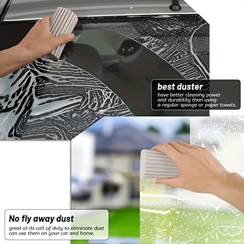 Damp Duster, Magical Dust Cleaning Sponge Baseboard Cleaner Duster Sponge  Tool, Reusable Dusters for Cleaning Blinds, Vents, Ceiling Fan, and Cobweb,  Lock Dust, No Dust Flying and Spreading, Grey 